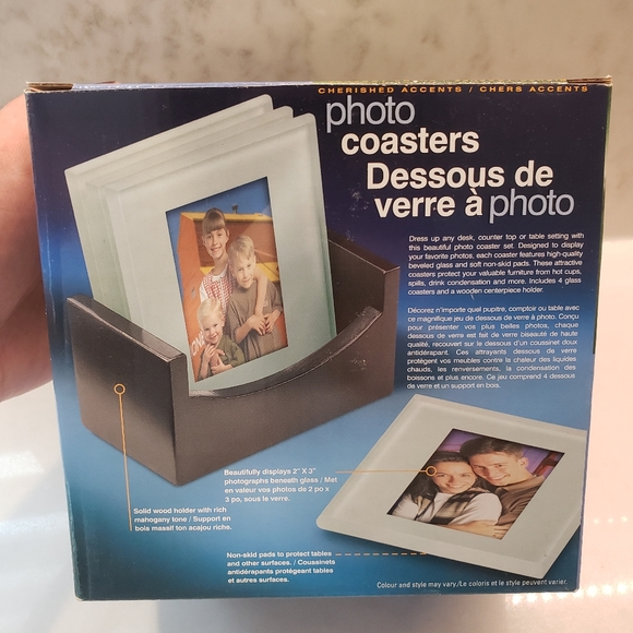 Brand new Cherished Accents Glass Photo Coasters with holder - Picture 8 of 12